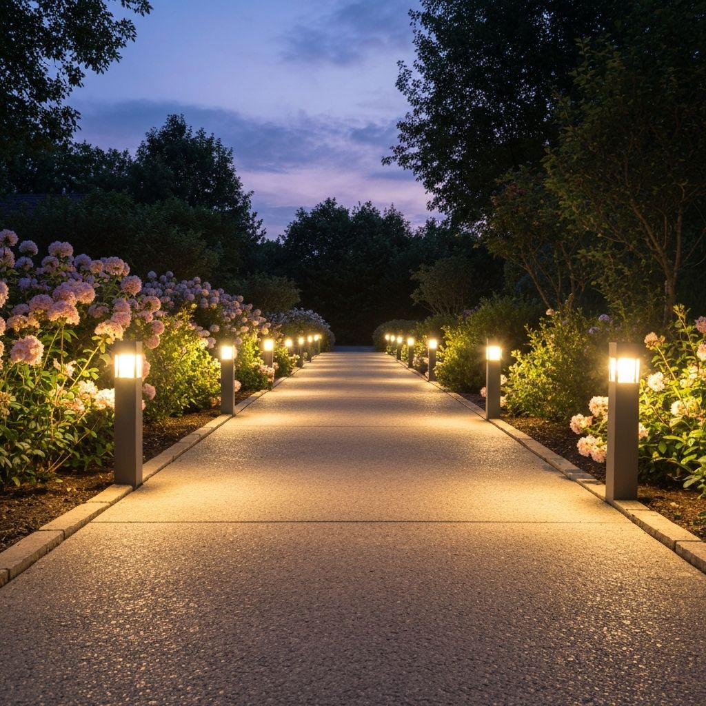 Outdoor garden lighting installation